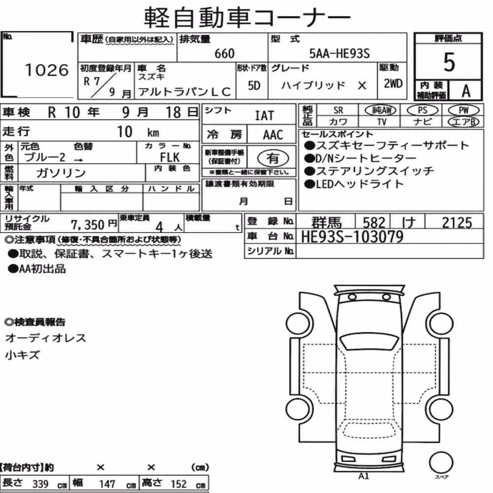 Notka aukcyjna: SUZUKI ALTO LAPIN LC HYBRID X