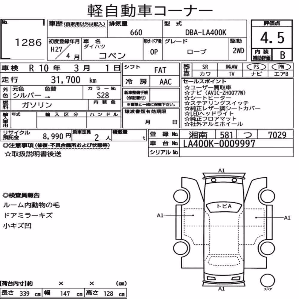 Notka aukcyjna: DAIHATSU COPEN OP ROBE