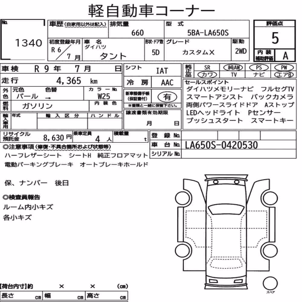 Notka aukcyjna: DAIHATSU TANTO CUSTOM X
