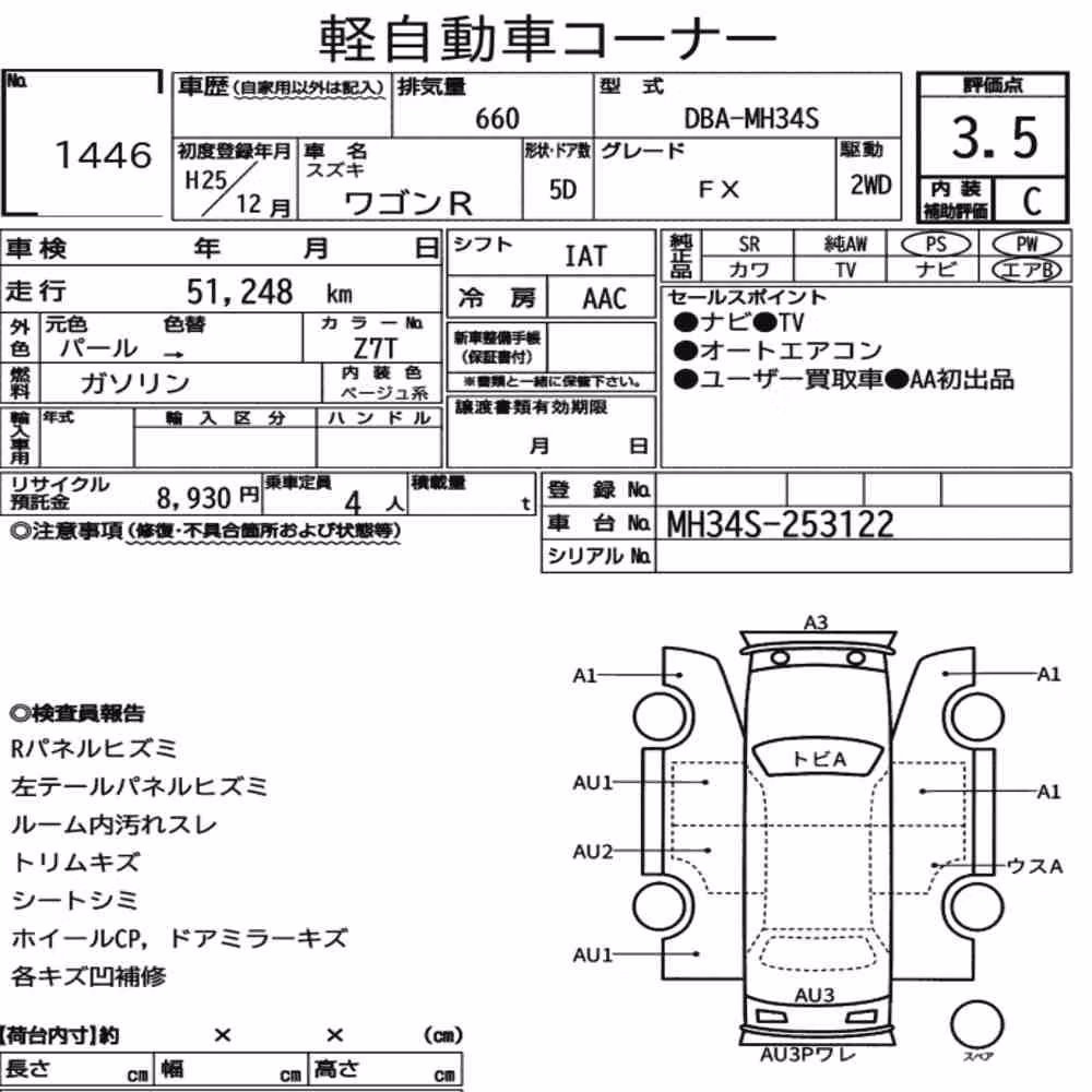 Notka aukcyjna: SUZUKI WAGON R 5D FX