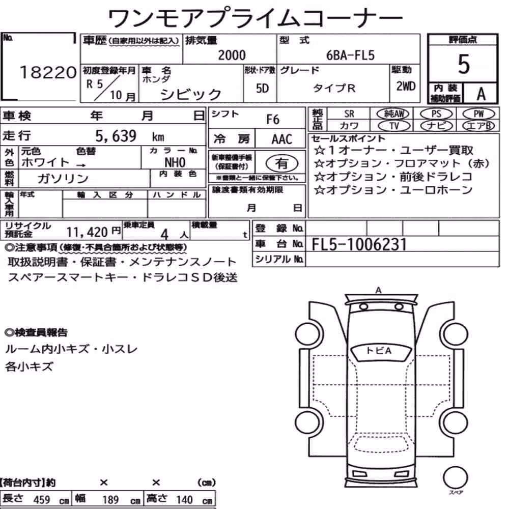 Notka aukcyjna: HONDA CIVIC 5D TYPE R