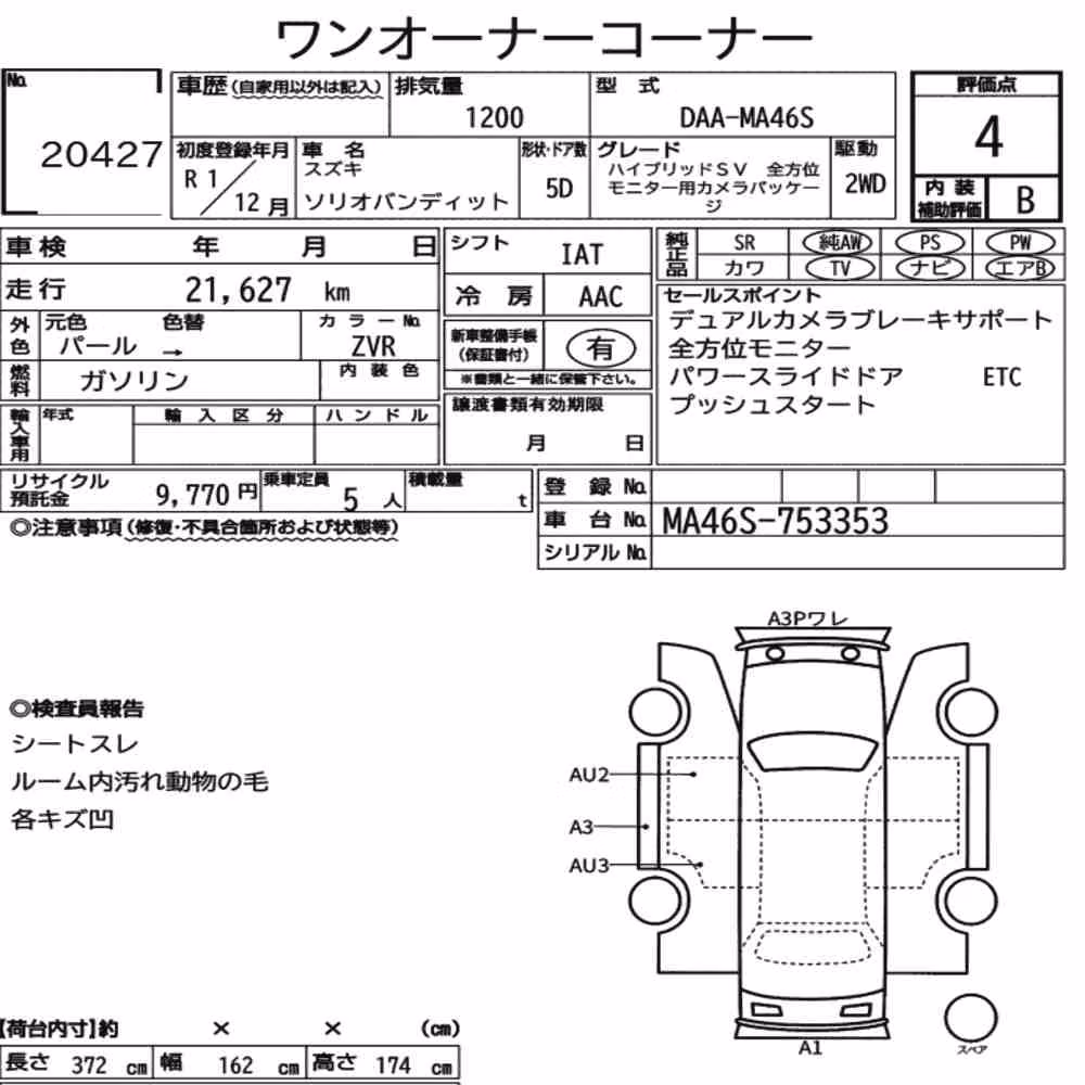 Notka aukcyjna: SUZUKI SOLIO BANDIT HYBRID SV
