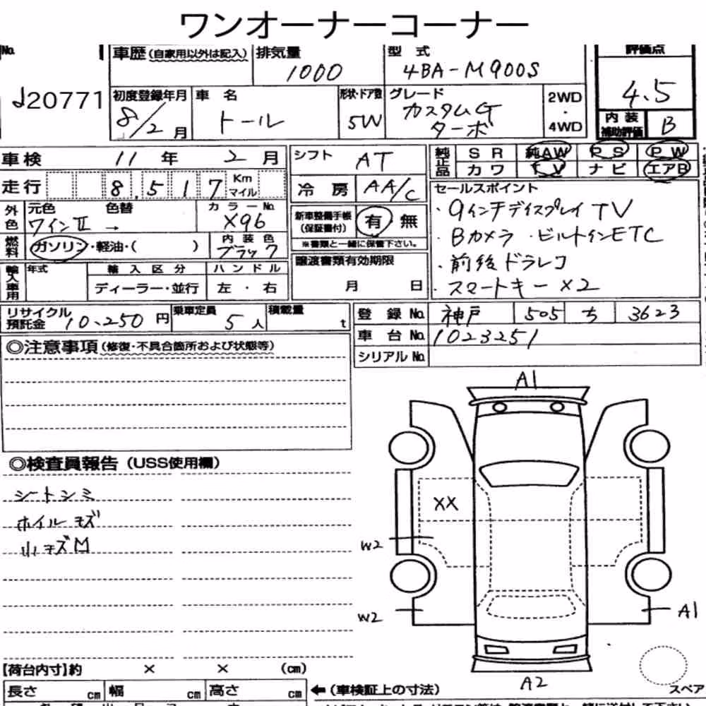 Notka aukcyjna: DAIHATSU THOR CUSTOM G TURBO
