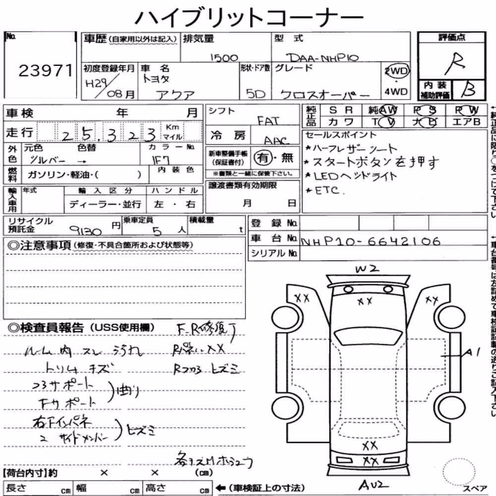 Notka aukcyjna: TOYOTA AQUA CROSSOVER