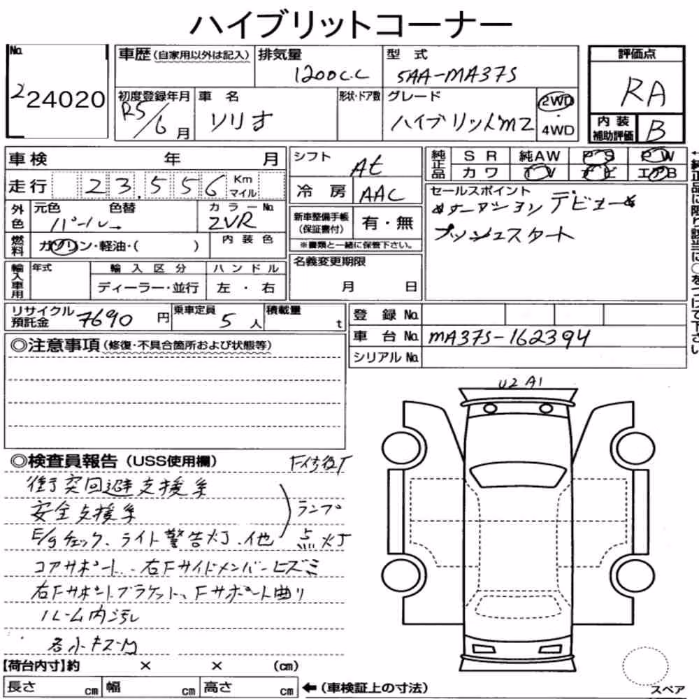 Notka aukcyjna: SUZUKI SOLIO HYBRID MZ