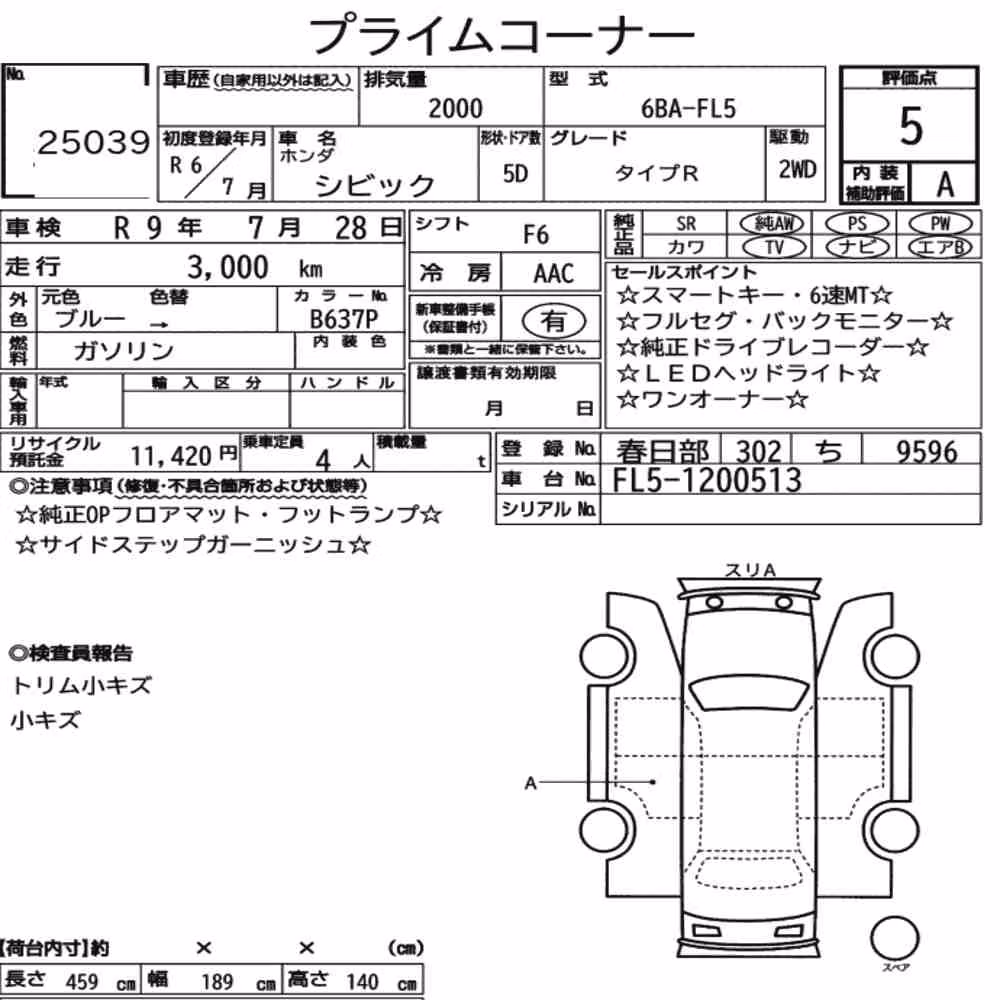 Notka aukcyjna: HONDA CIVIC 5D TYPE R