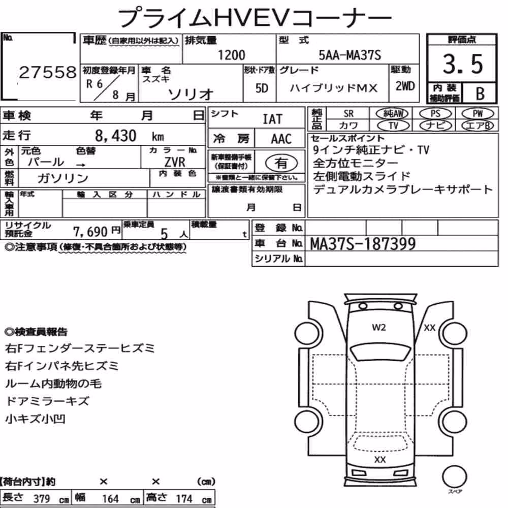 Notka aukcyjna: SUZUKI SOLIO HYBRID MX