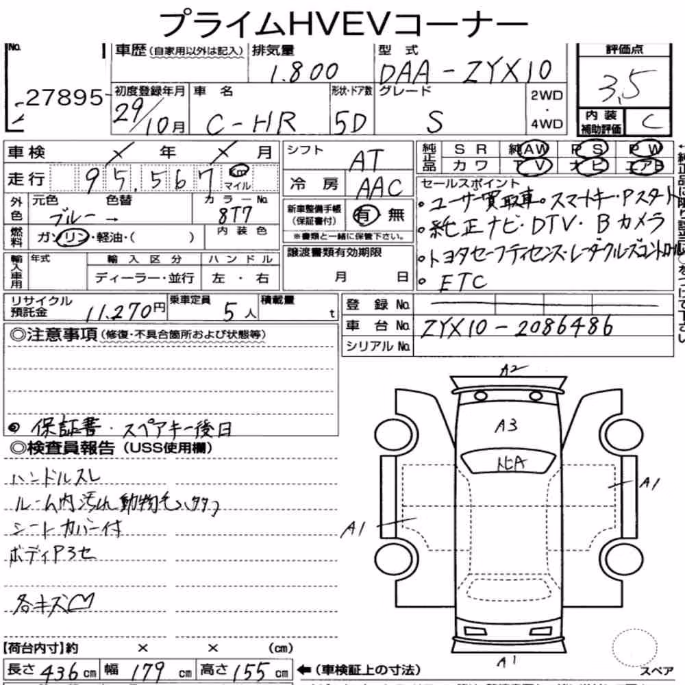 Notka aukcyjna: TOYOTA C-HR S