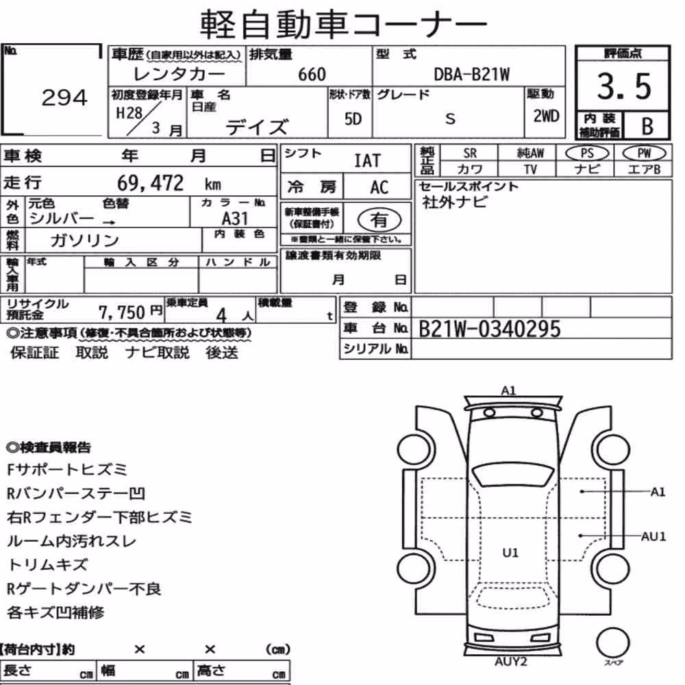 Notka aukcyjna: NISSAN DAYZ S