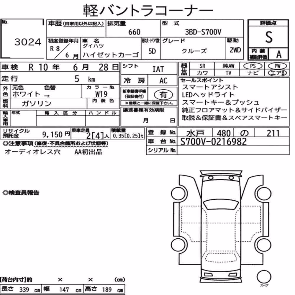 Notka aukcyjna: DAIHATSU HIJET CARGO 5D CRUISE