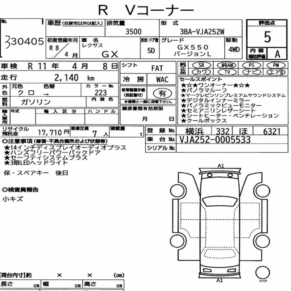 Notka aukcyjna: LEXUS GX 4WD GX550 VERSION L