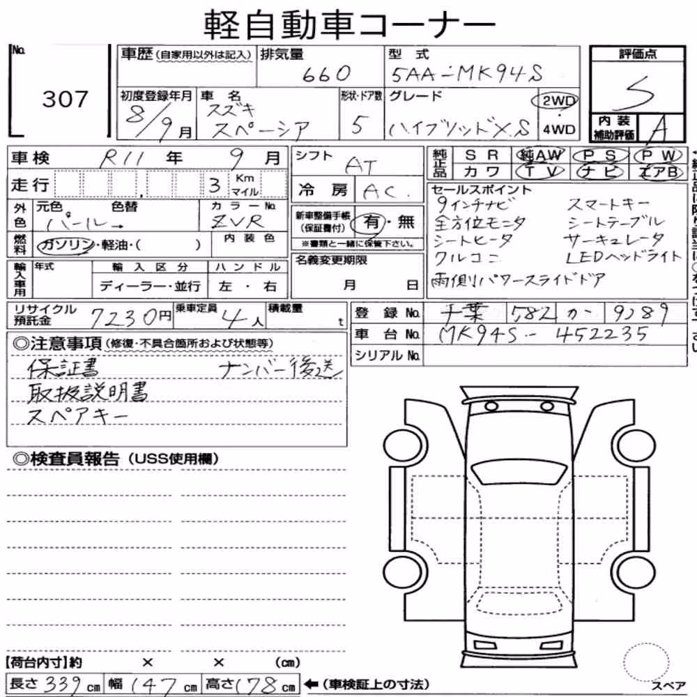 Notka aukcyjna: SUZUKI SPACIA OTHERS