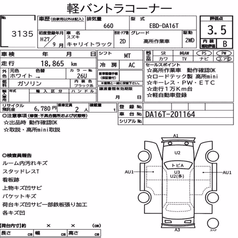 Notka aukcyjna: SUZUKI CARRY TRUCK OTHERS