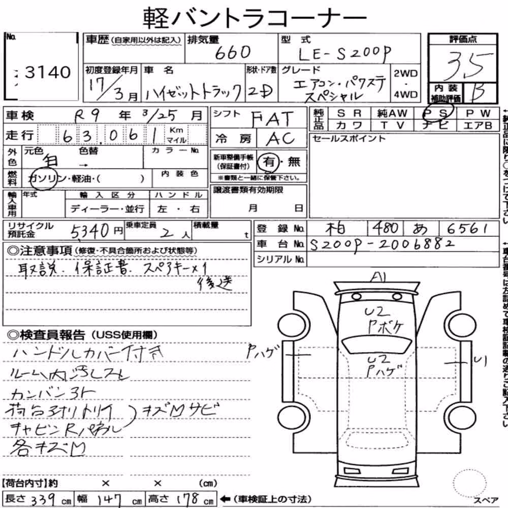 Notka aukcyjna: DAIHATSU HIJET TRUCK AIR-CONDITIONER POWER-STEERING SPECIAL