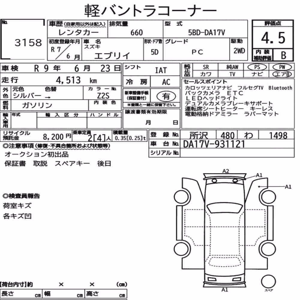 Notka aukcyjna: SUZUKI EVERY 5D PC