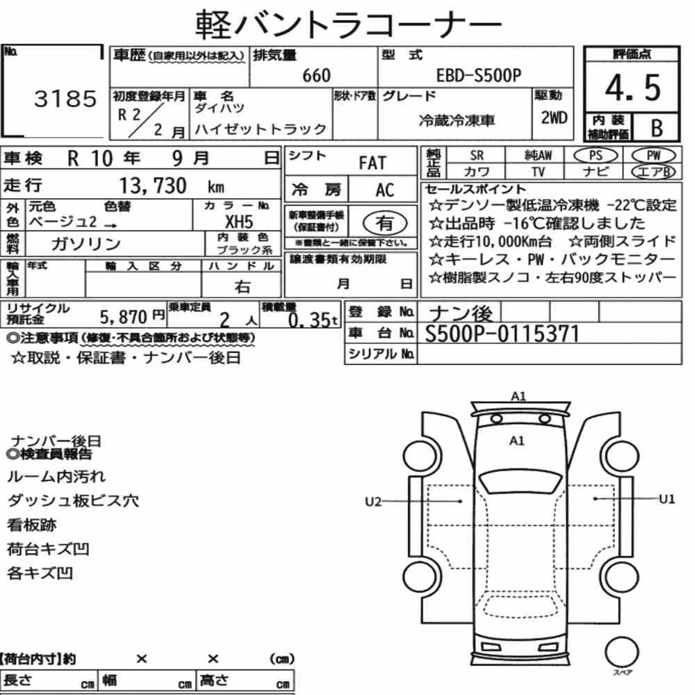 Notka aukcyjna: DAIHATSU HIJET TRUCK OTHERS
