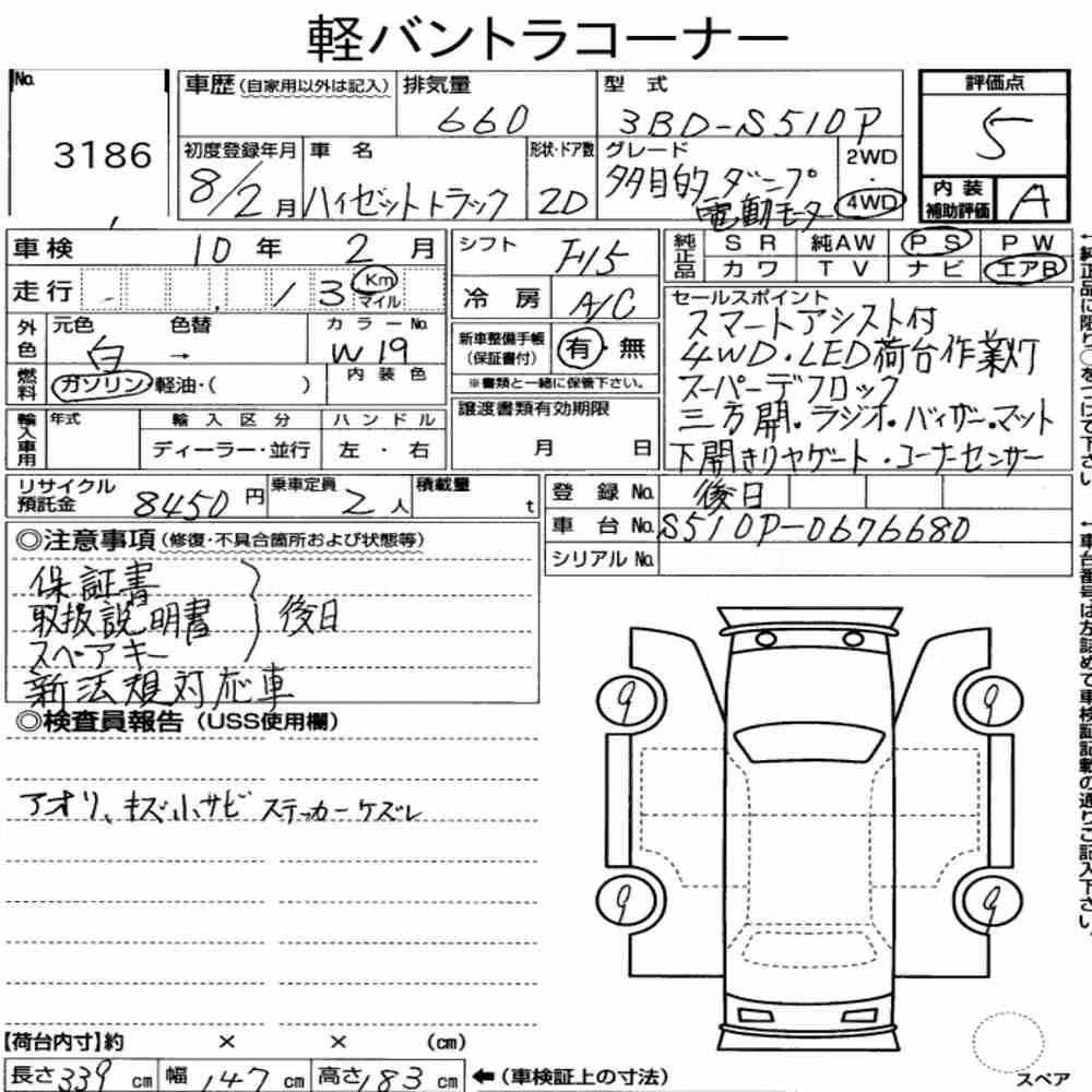 Notka aukcyjna: DAIHATSU HIJET TRUCK 4WD MULTIPURPOSE DUMP
