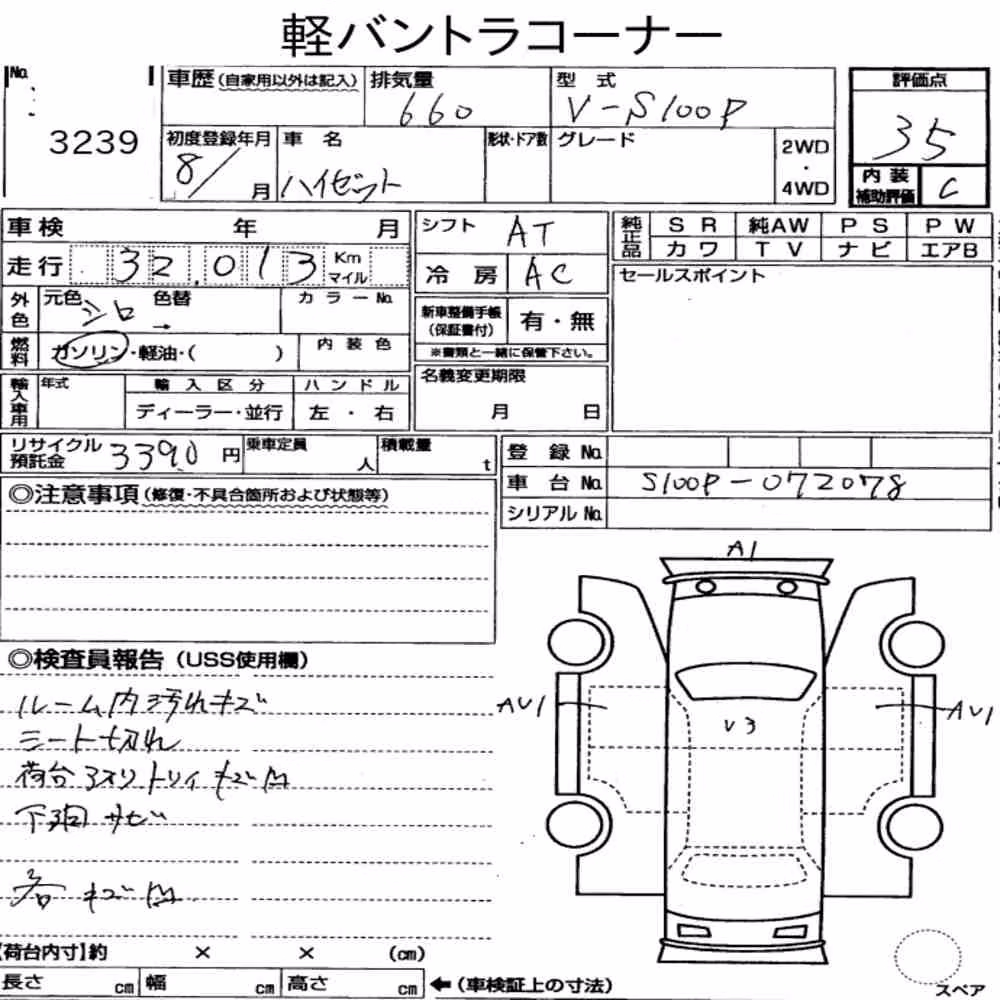 Notka aukcyjna: DAIHATSU HIJET TRUCK