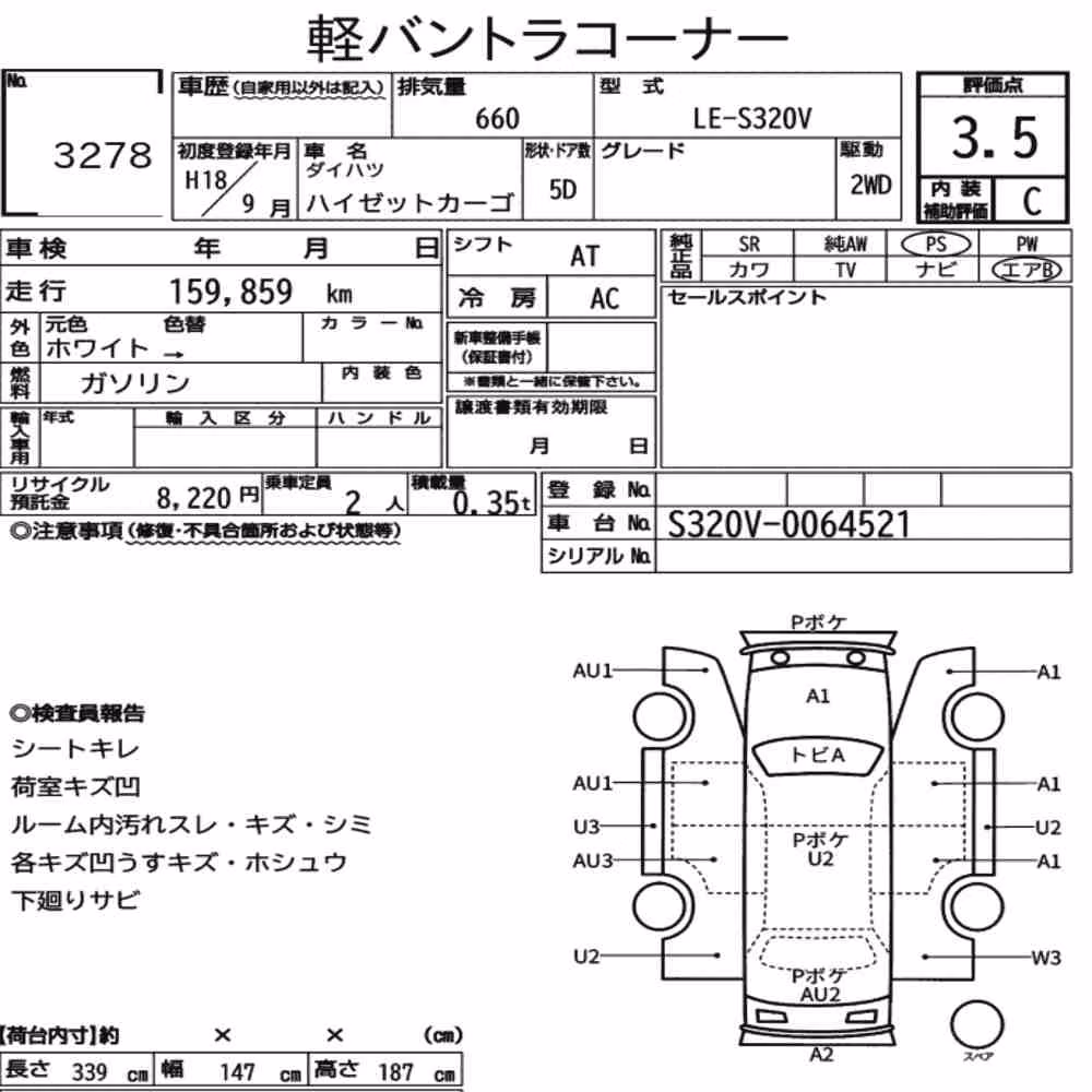 Notka aukcyjna: DAIHATSU HIJET CARGO 5D