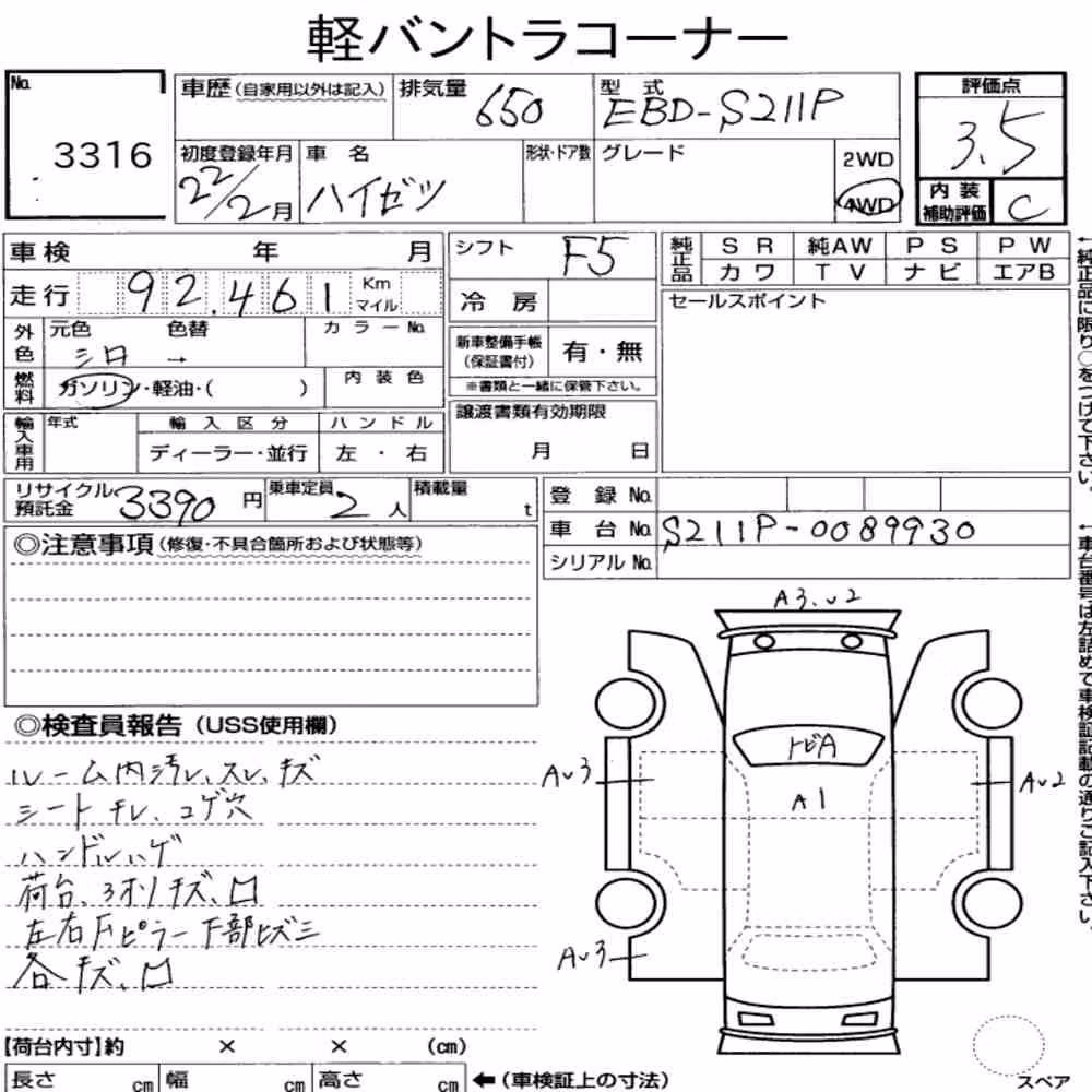 Notka aukcyjna: DAIHATSU HIJET TRUCK 4WD