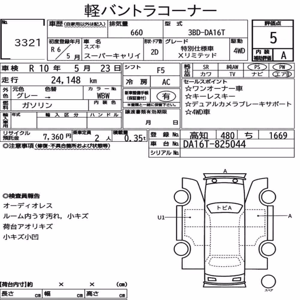 Notka aukcyjna: SUZUKI SUPER CARRY 4WD SPECIAL EDITION X LIMITED