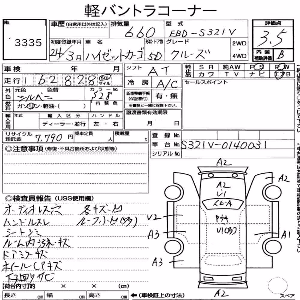 Notka aukcyjna: DAIHATSU HIJET CARGO 5D CRUISE