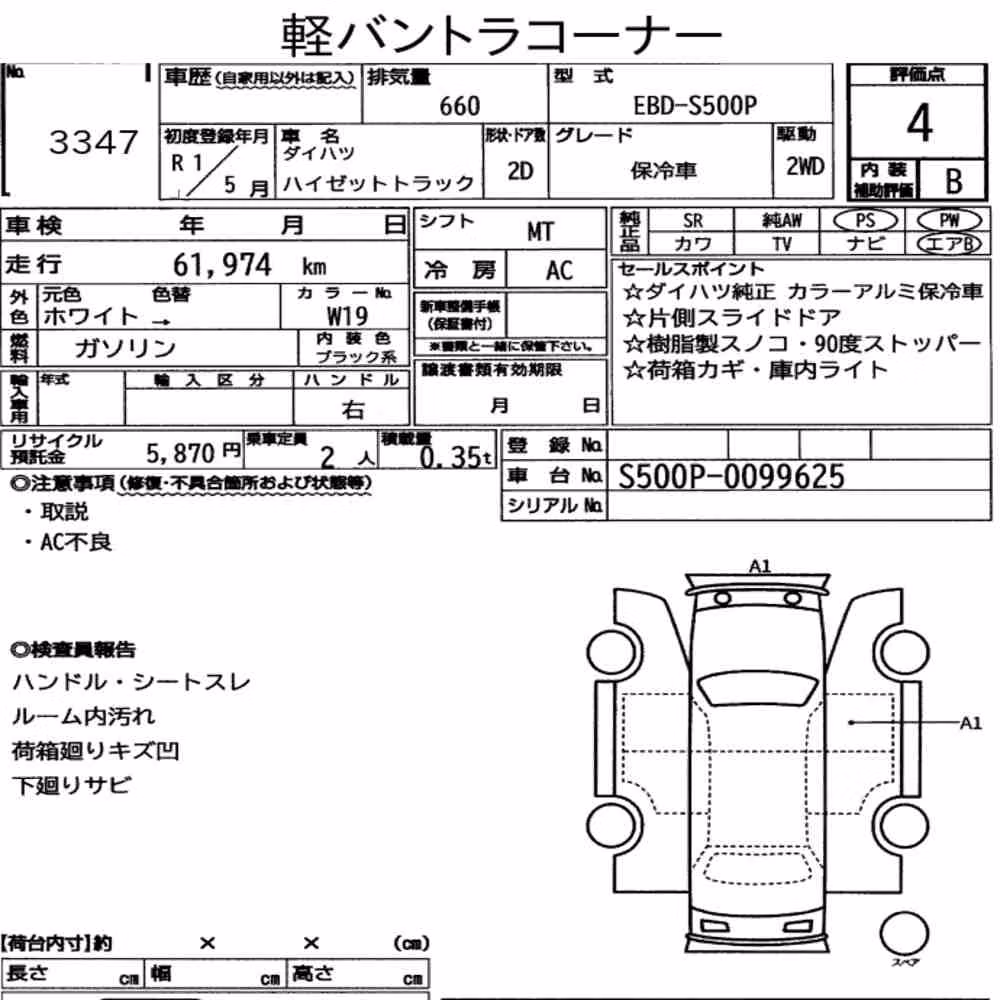 Notka aukcyjna: DAIHATSU HIJET TRUCK OTHERS
