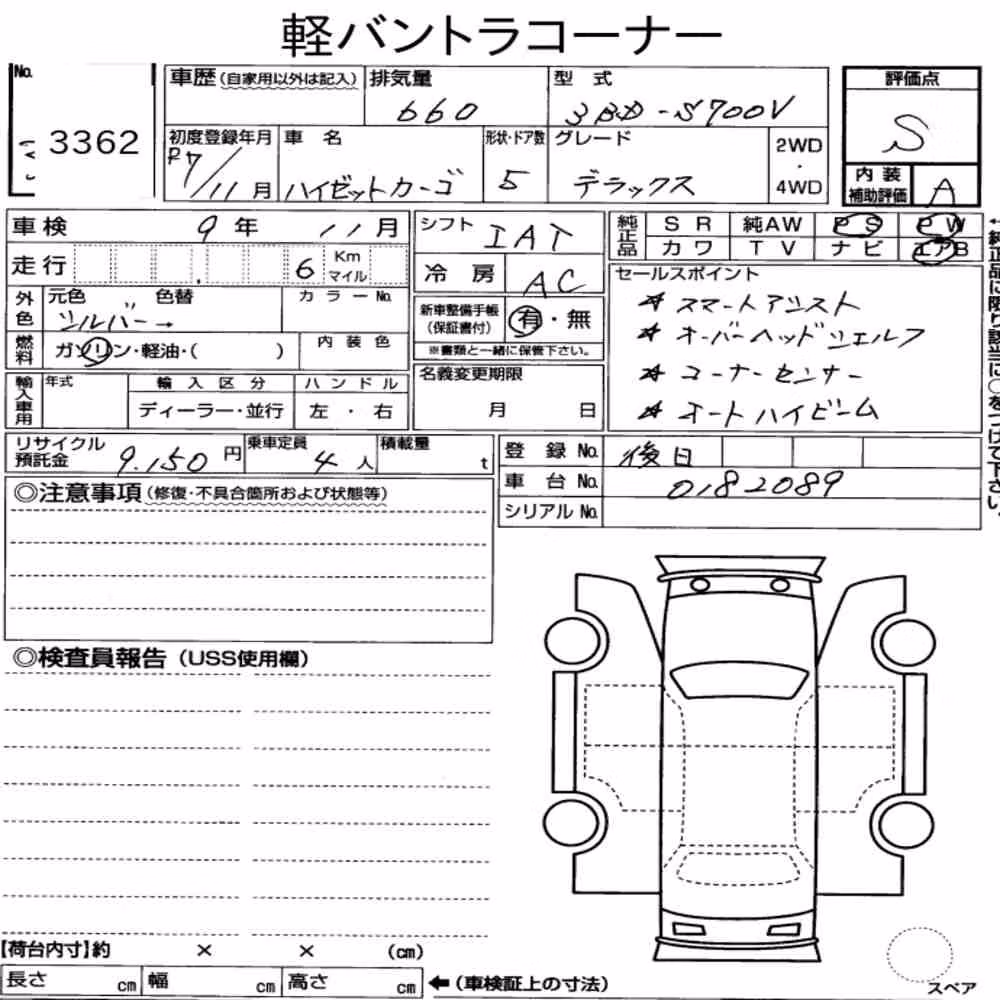 Notka aukcyjna: DAIHATSU HIJET CARGO 5D DELUXE