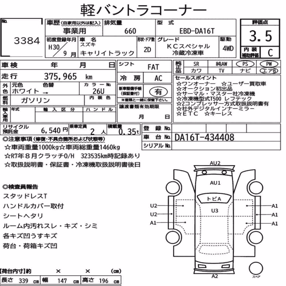 Notka aukcyjna: SUZUKI CARRY TRUCK 4WD OTHERS