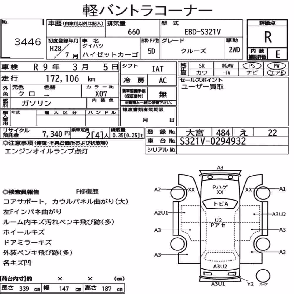 Notka aukcyjna: DAIHATSU HIJET CARGO 5D CRUISE