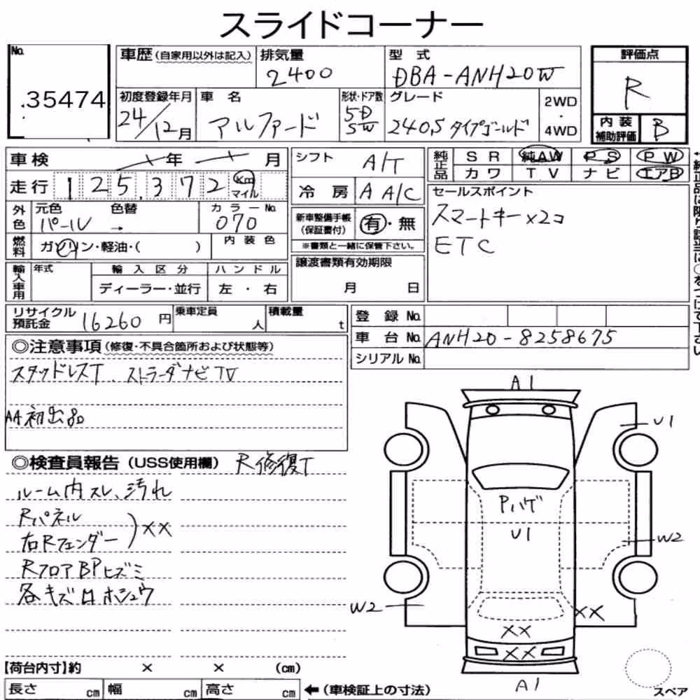 Notka aukcyjna: TOYOTA ALPHARD 240S TYPE GOLD