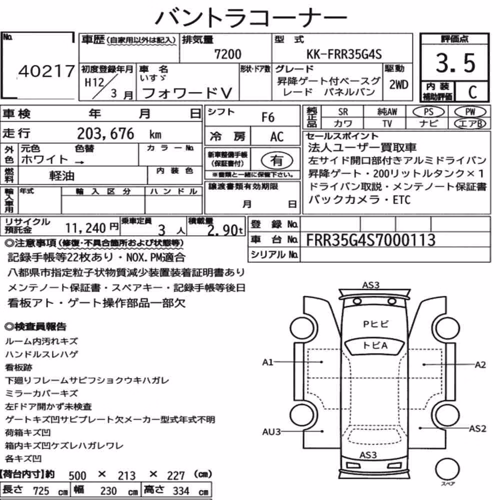 Notka aukcyjna: ISUZU FORWARD V OTHERS