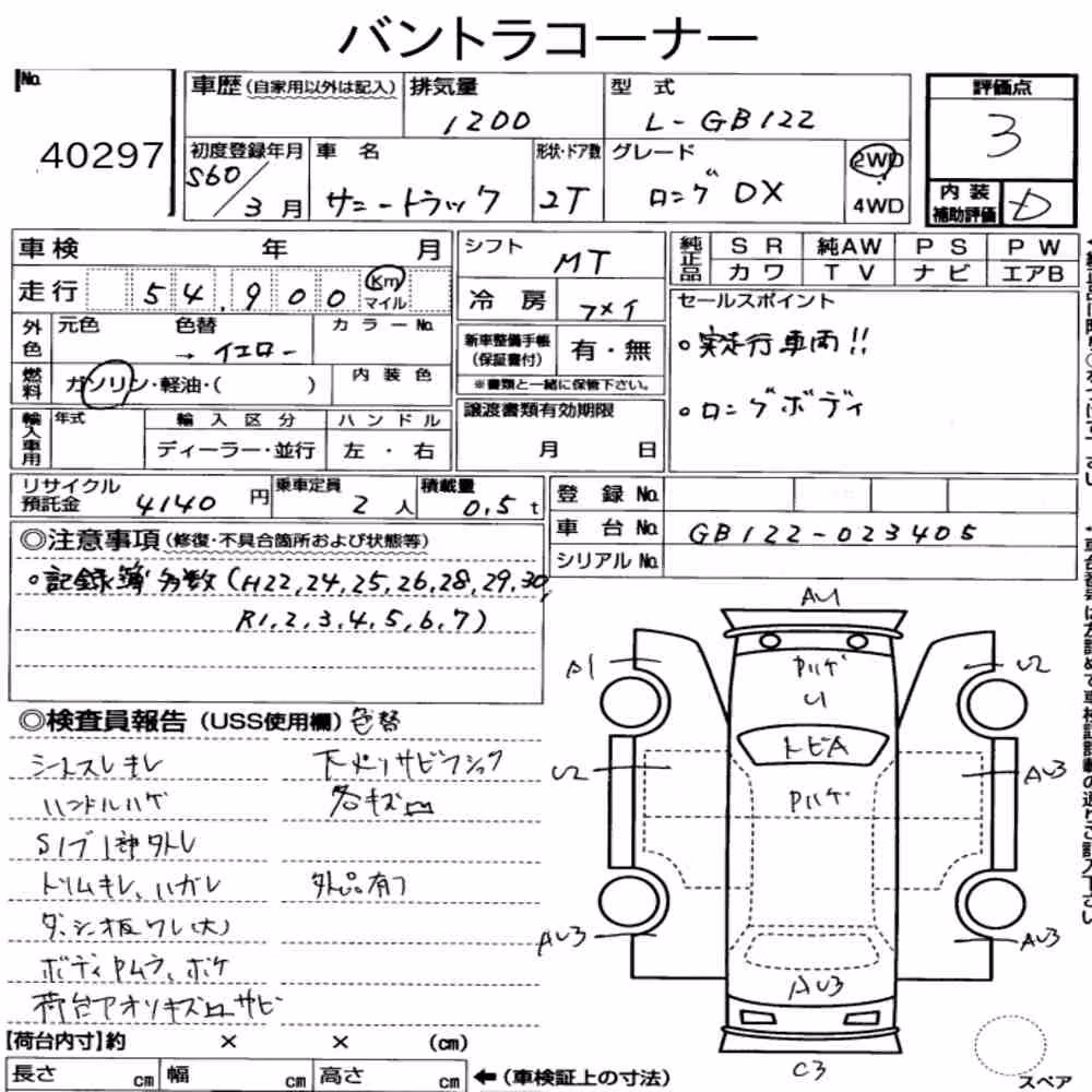 Notka aukcyjna: NISSAN SUNNY TRUCK LONG DX