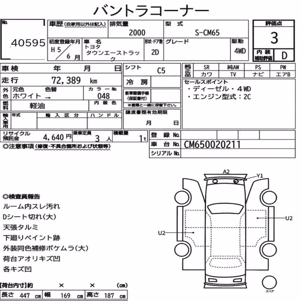 Notka aukcyjna: TOYOTA TOWNACE TRUCK 4WD