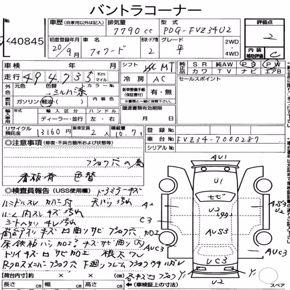 Notka aukcyjna: ISUZU FORWARD 2D