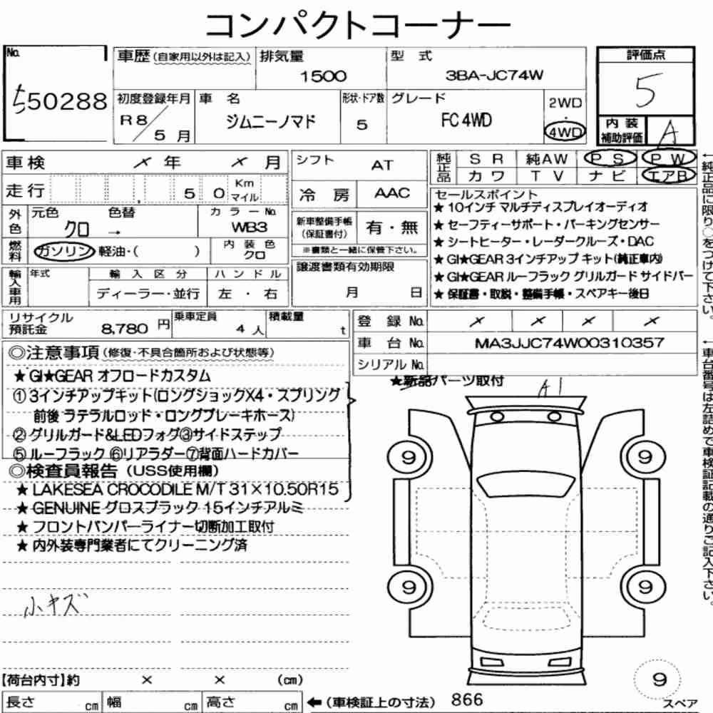 Notka aukcyjna: SUZUKI JIMMY MOMADE 4WD FC