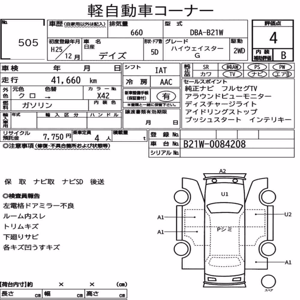 Notka aukcyjna: NISSAN DAYZ HIGHWAY STAR G