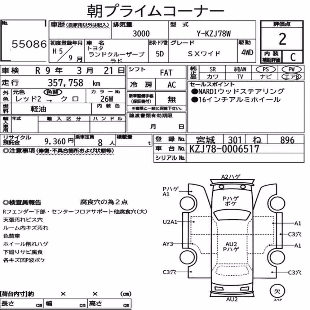Notka aukcyjna: TOYOTA LAND CRUISER PRADO 5D 4WD SX WIDE