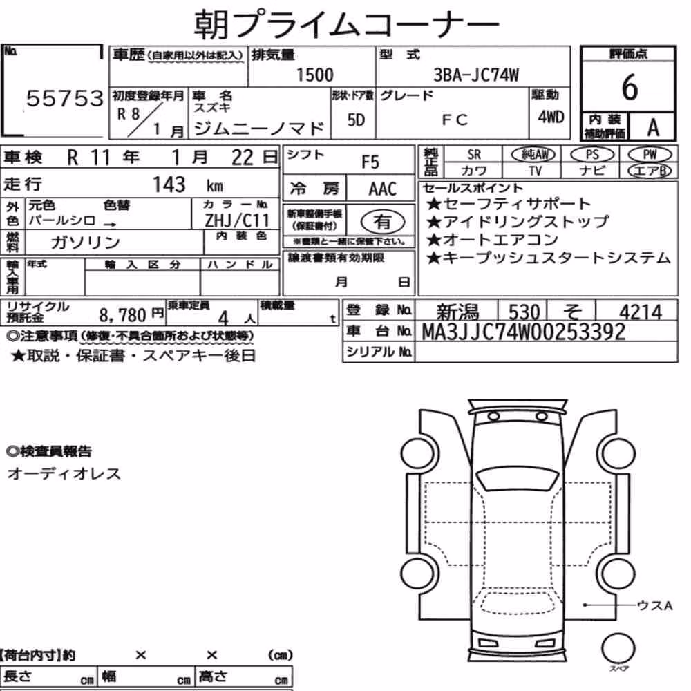 Notka aukcyjna: SUZUKI JIMMY MOMADE 4WD FC