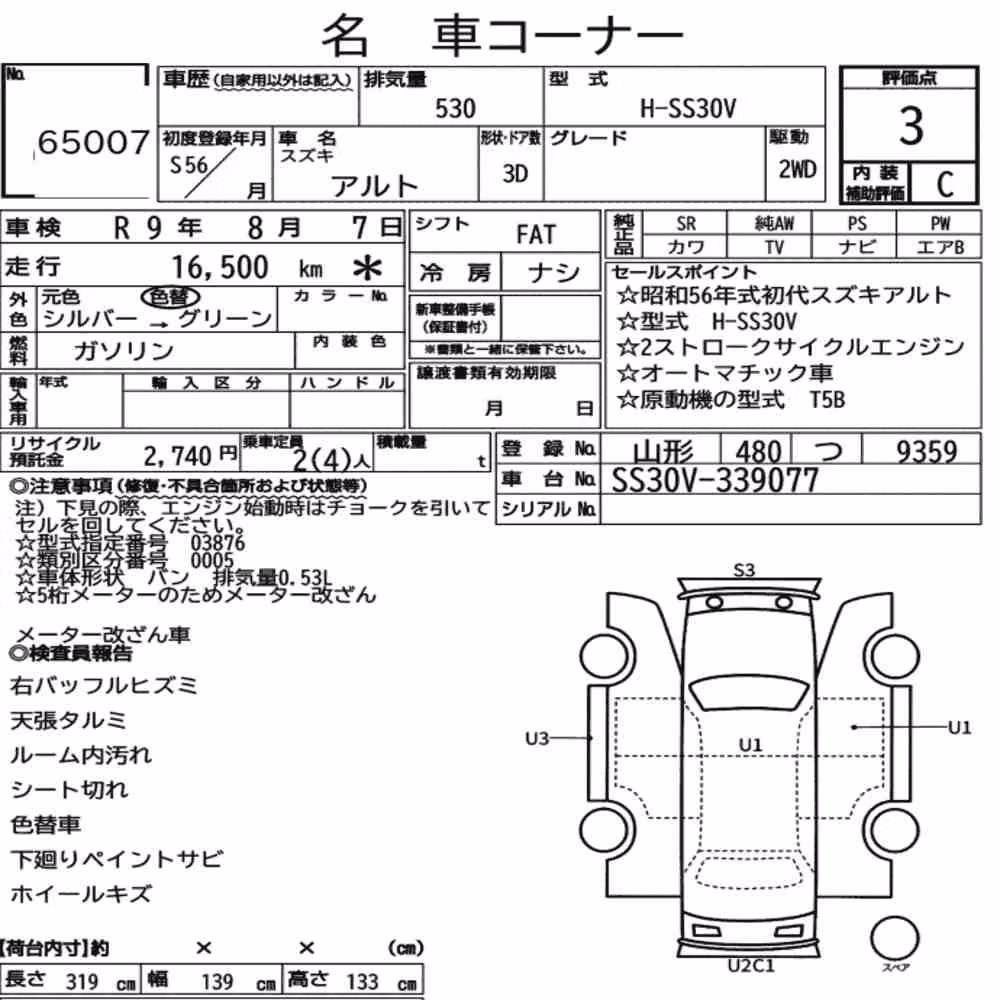 Notka aukcyjna: SUZUKI ALTO 3D