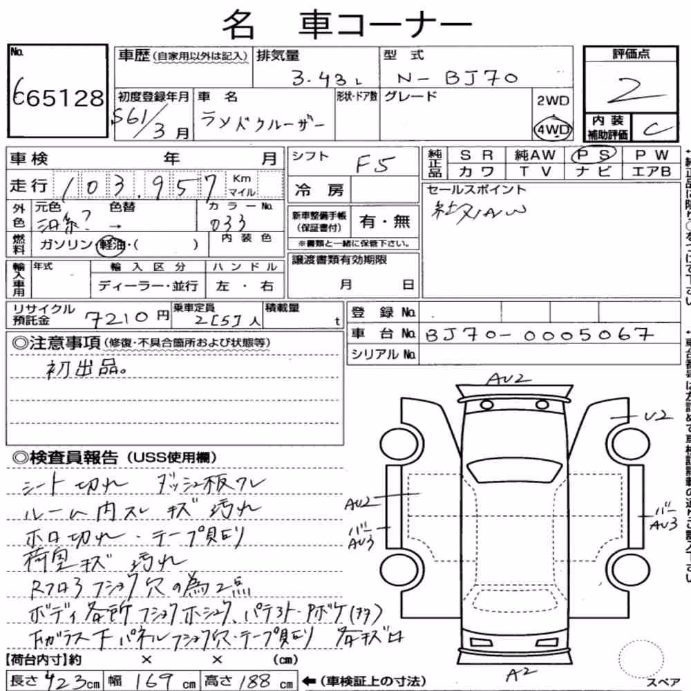 Notka aukcyjna: TOYOTA LAND CRUISER 70 3D 4WD
