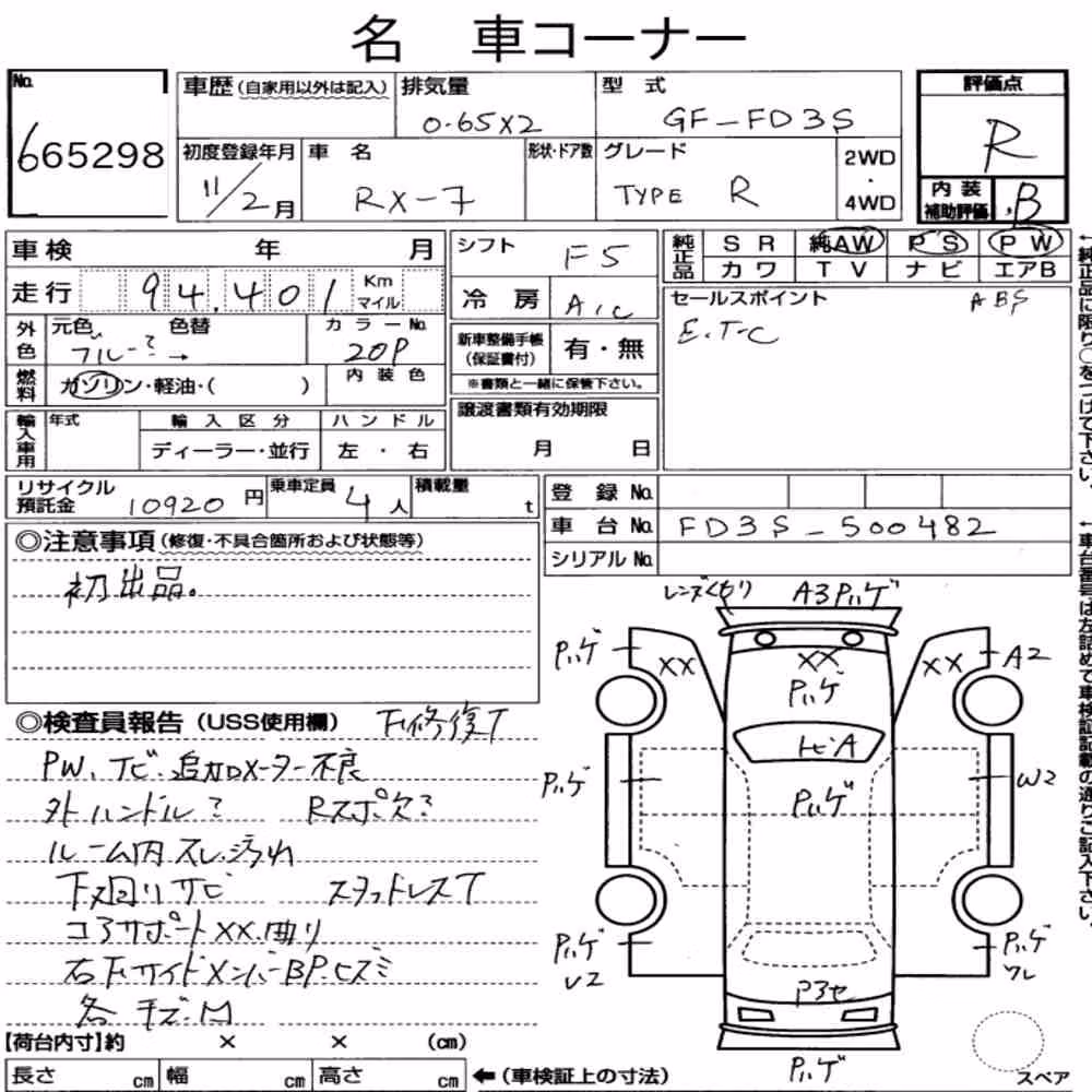 Notka aukcyjna: MAZDA RX-7 TYPE R