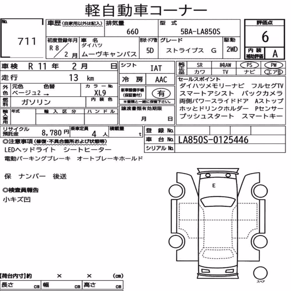 Notka aukcyjna: DAIHATSU MOVE CANBUS STRIPES G