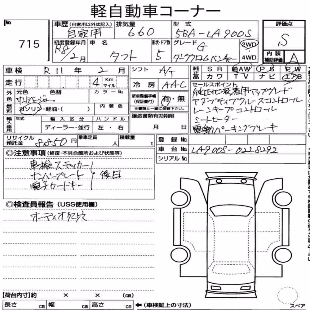 Notka aukcyjna: DAIHATSU TAFT G DARK CHROME VENTURE