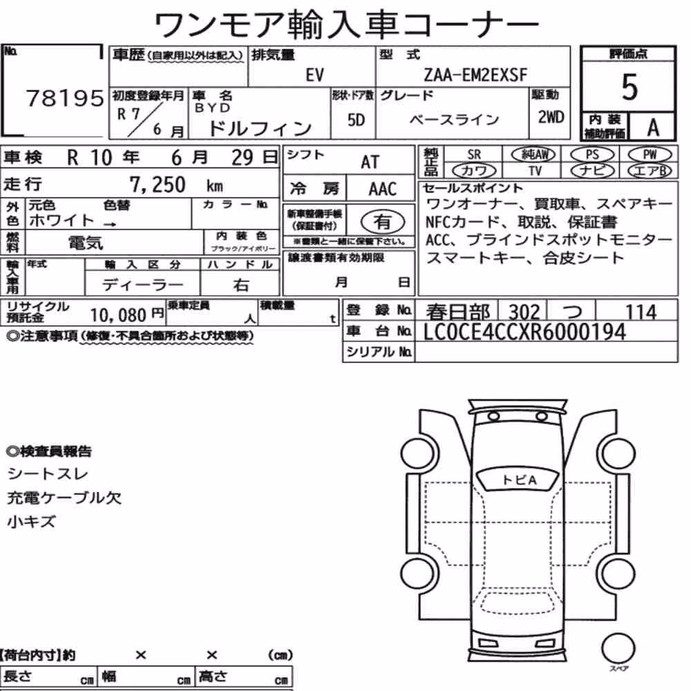 Notka aukcyjna: BYD DOLPHIN BASELINE