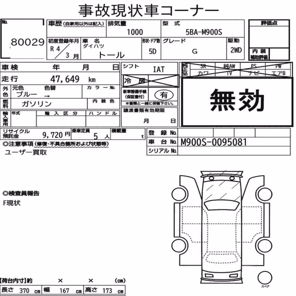 Notka aukcyjna: DAIHATSU THOR G