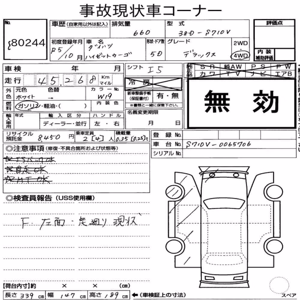 Notka aukcyjna: DAIHATSU HIJET CARGO 5D 4WD DELUXE