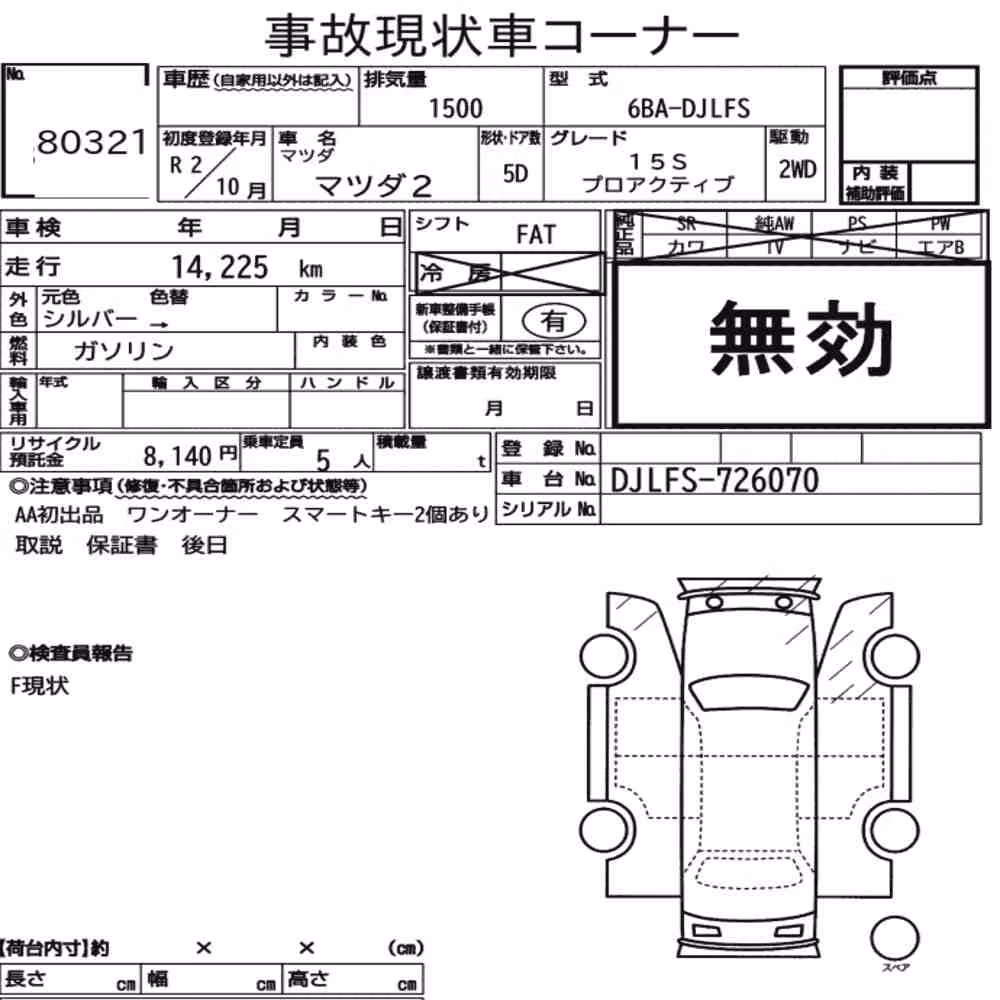 Notka aukcyjna: MAZDA MAZDA2 15S PROACTIVE