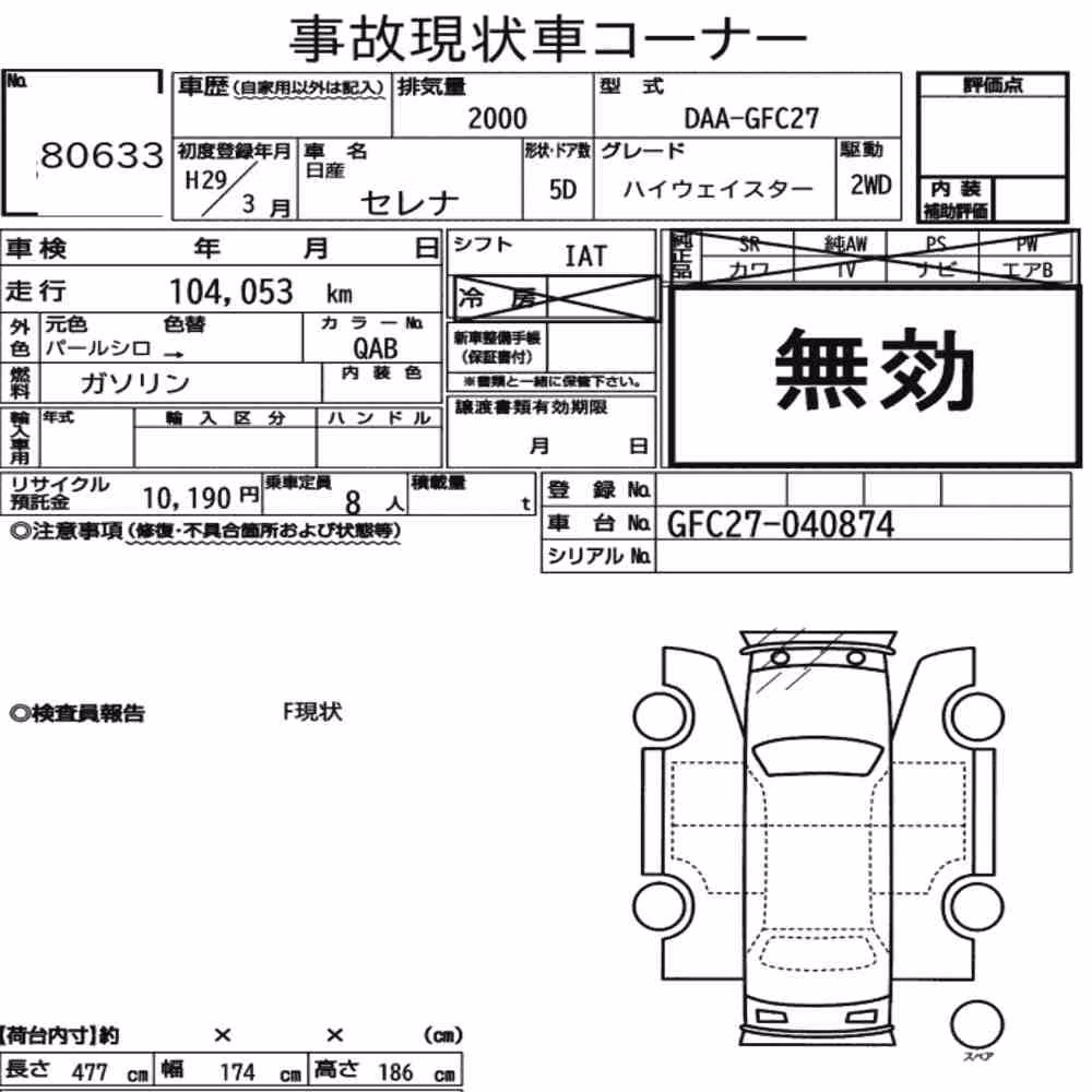 Notka aukcyjna: NISSAN SERENA 5D HIGHWAY STAR