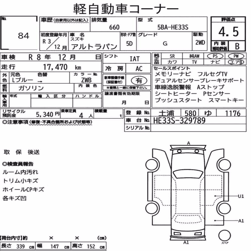 Notka aukcyjna: SUZUKI ALTO LAPIN G